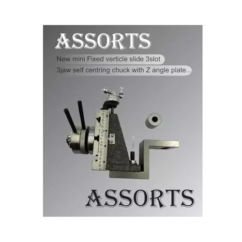 Assorts Mini Fixed Vertical Slide Set ‎Cast Iron Mild Steel 50 mm Self-Centering Chuck 3 Jaws 3 Slots 90x50 mm