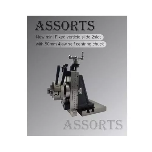 Assorts Mini Fixed Vertical Slide Set ‎Cast Iron Mild Steel 50 mm Self-Centering Chuck 4 Jaws 2 Slots 90x50 mm
