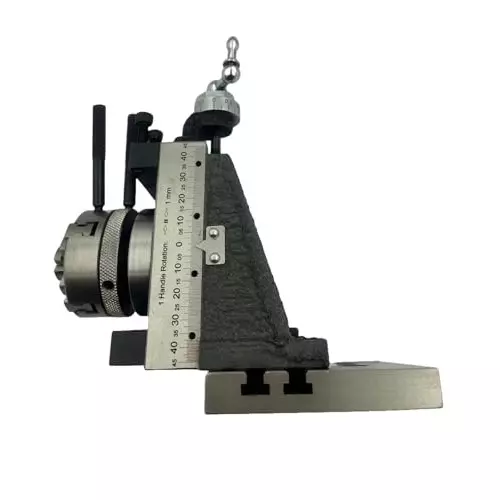 MachEl Mini Fixed Vertical Slide (2-Slot) with Side Scale & 50 mm 3-Jaw Self-Centering Chuck, Back Plate & Base Plate