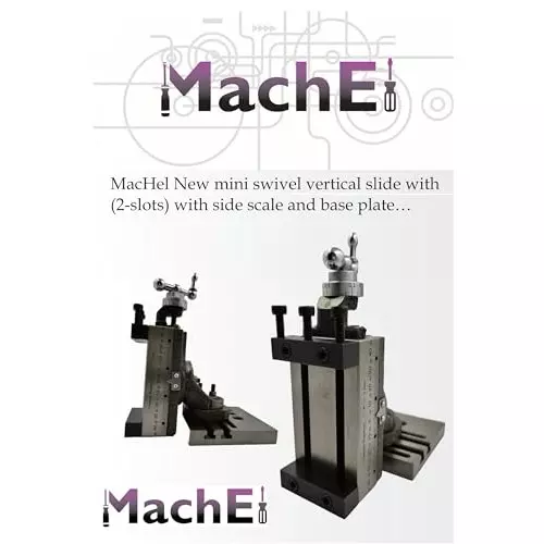 MachEl Mini Swivel Vertical Slide with 2 Slots, Side Scale, and Sturdy Base Plate