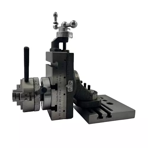 MachEl Mini Swivel Vertical Slide with 3 Slots, Side Scale, Base & Back Plate, 50 mm 3-Jaw Self-Centering Chuck