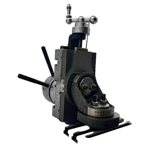 MachEl Mini Swivel Vertical Slide with 3 Slots, Side Scale, Base & Back Plate, 50 mm 3-Jaw Self-Centering Chuck