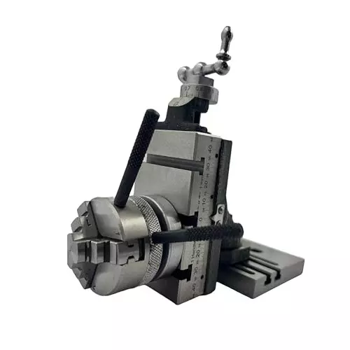 MachEl Mini Swivel Vertical Slide with 3 Slots, Side Scale, Base & Back Plate, 50 mm 3-Jaw Self-Centering Chuck