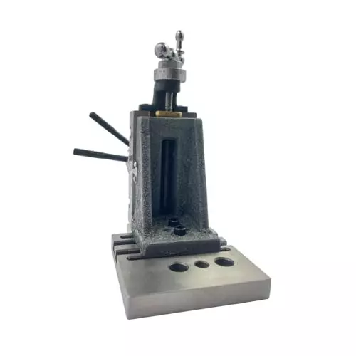MachEl Mini Vertical Slide (3-Slot) with Side Scale, Base Plate & 50 mm 3-Jaw Self-Centering Chuck for Mini Lathe