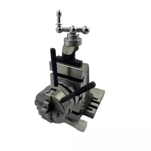 MachEl Mini Fixed Vertical Slide (3-Slot) Base Plate & 50 mm 4-Jaw Self-Centering Chuck for Mini Lathe