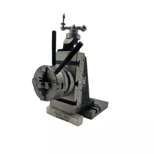 MachEl Mini Fixed Vertical Slide (3-Slot) Base Plate & 50 mm 4-Jaw Self-Centering Chuck for Mini Lathe