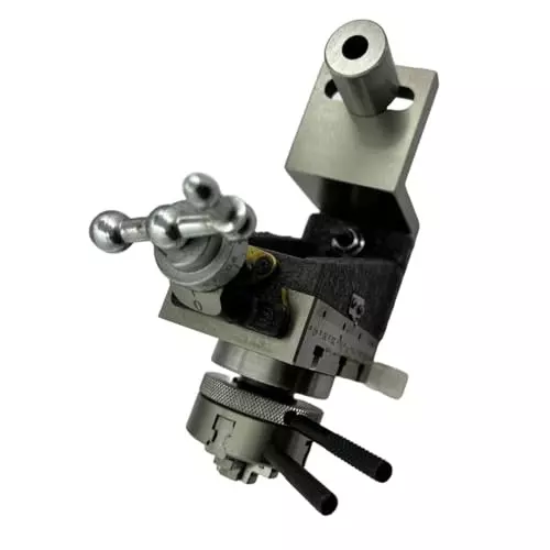 MachEl Precision Mini Vertical Slide 3-Slot with Side Scale + 50 mm 4-Jaw Self-Centering Chuck, Back Plate & 50x90 mm Z-Angle
