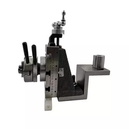 MachEl Mini Fixed Vertical Slide (3-Slot) with Side Scale, Base Plate & 50 mm 4-Jaw Self-Centering Chuck for Mini Lathe