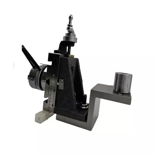 MachEl Mini Fixed Vertical Slide (3-Slot) with Side Scale, Base Plate & 50 mm 4-Jaw Self-Centering Chuck for Mini Lathe