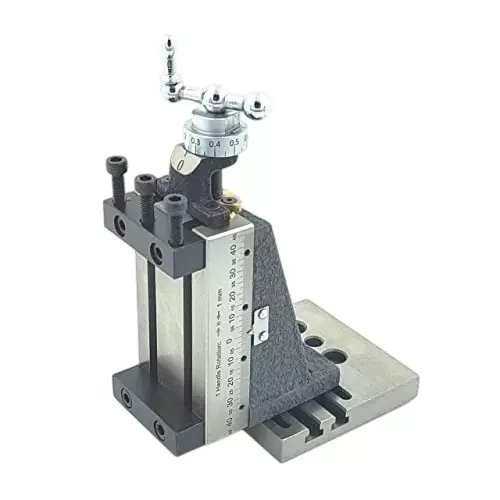 A.D INTERNATIONAL Mini Vertical Milling Slide with Base Plate Direct Mounting on 7x14 Mini Lathe Machine, Fixed Type with Clamps, HZ-X4CZ-ODCE