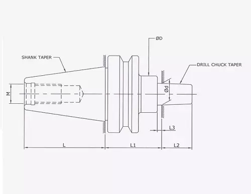 Turnmax JT 6 Drill Chuck Arbor BT 50