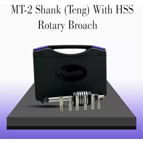 MachEl Precision Live Revolving Center for Lathe MT2 Teng Style with HSS Rotary Broach