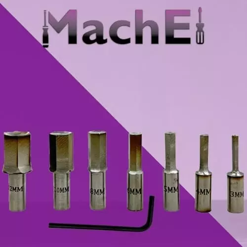 MachEl Straight Shank Live Revolving Center with HSS Hex Rotary Broach Superior for Machining Accuracy and Versatility (Broach Size in mm)