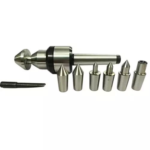 A.D INTERNATIONAL Multi Point Bullet Live Revolving Centre with MT2 Shank Under 10 Microns Runout Accuracy for Conventional Lathe Machine, X5-PRRB-H7Y6