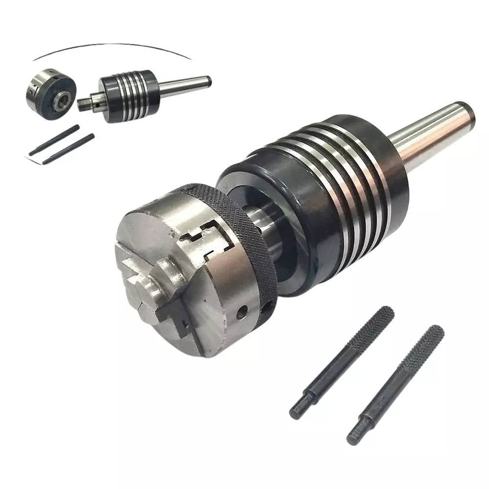 Assorts High Precision Revolving Live Center Cast Iron, & Steel 2MT Shank Self Centering Chuck 50 mm Shank Size 3 Jaw