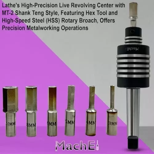 MachEl Precision Lathe Revolving Center with MT2 Shank Teng Style