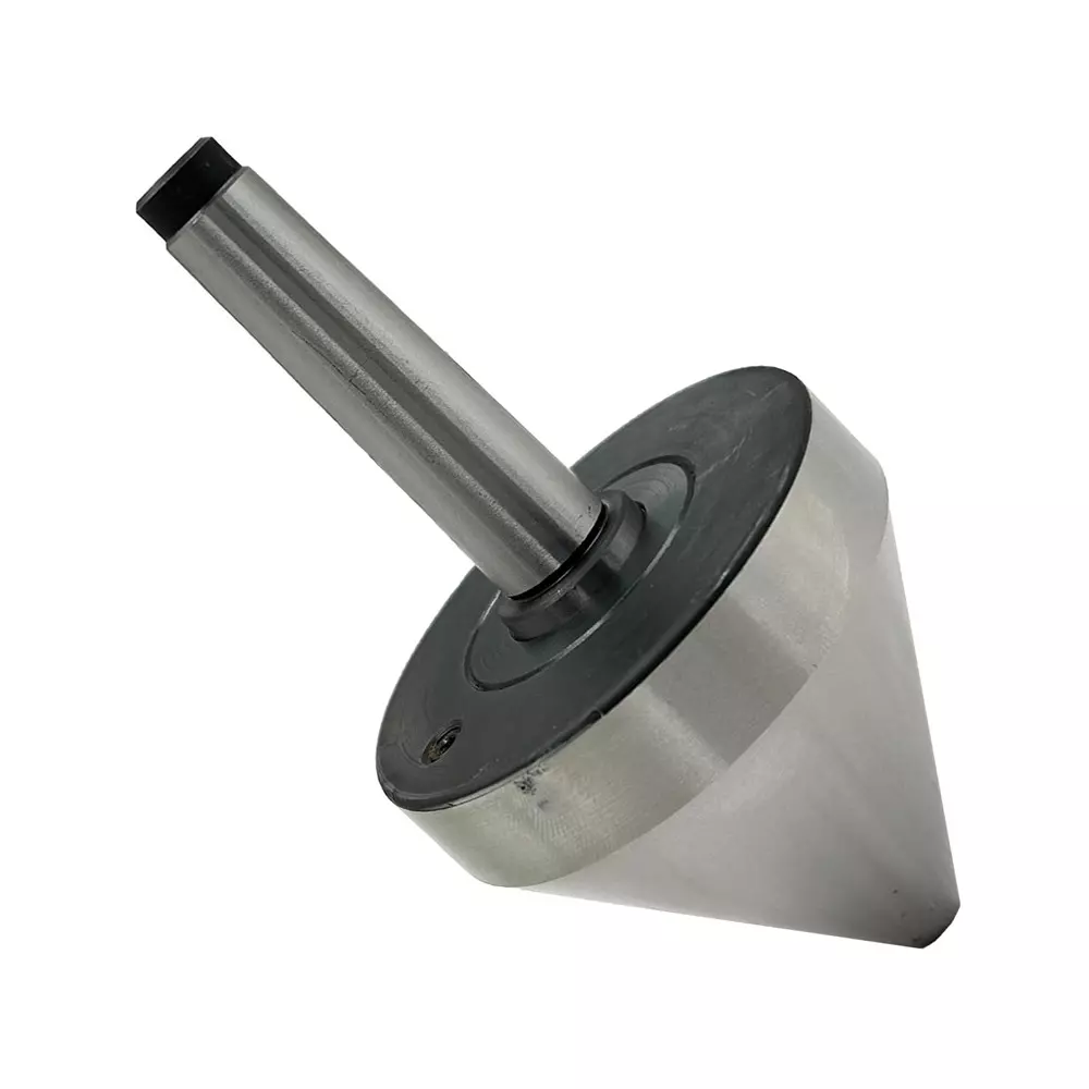 MachEl MT2 Bull Nose Pipe Live Revolving Center 0.5-3 inch Capacity 5 Micron Runout, Double Bearing