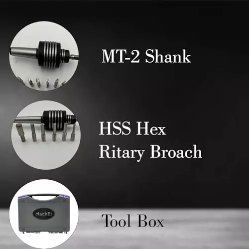 MachEl MT2 Live Revolving Center with HSS Hex Rotary Broach