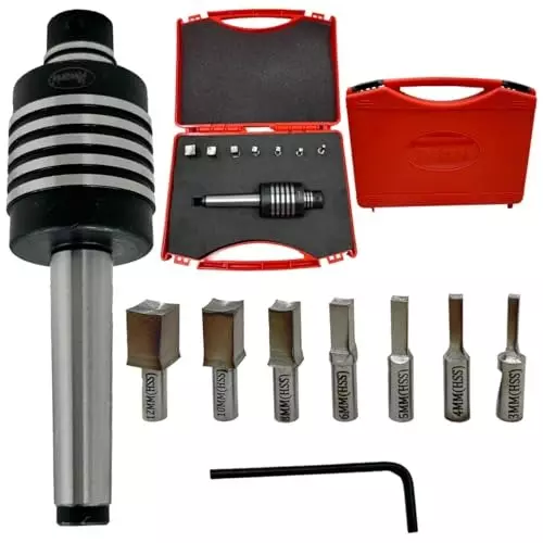 Assorts Broaching Live Center Set High Speed Steel 3-12 mm MT2 Shank Lathe Machine with 7 HSS Square Punches