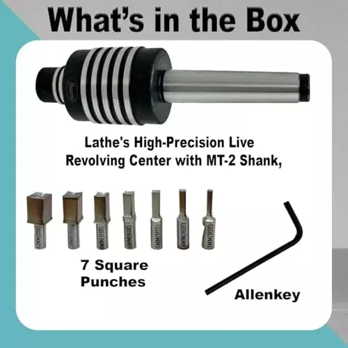 Assorts Broaching Live Center Set High Speed Steel 3-12 mm MT2 Shank Lathe Machine with 7 HSS Square Punches