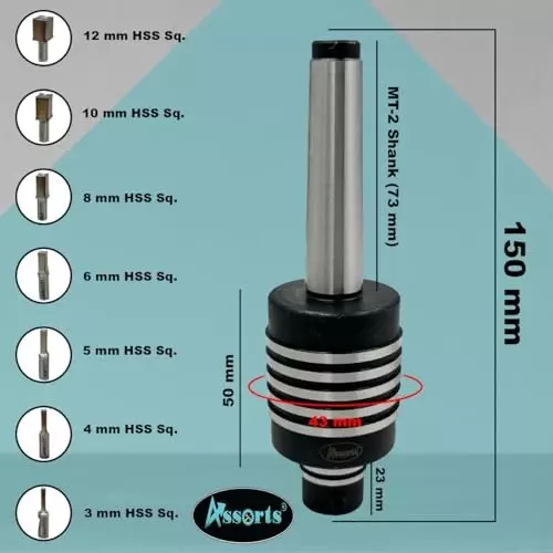 Assorts Broaching Live Center Set High Speed Steel 3-12 mm MT2 Shank Lathe Machine with 7 HSS Square Punches