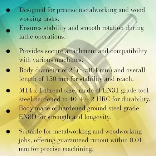 Assorts Double Bearing Live Revolving Center Tool Steel 2MT Shank 50 mm Dia M14x1