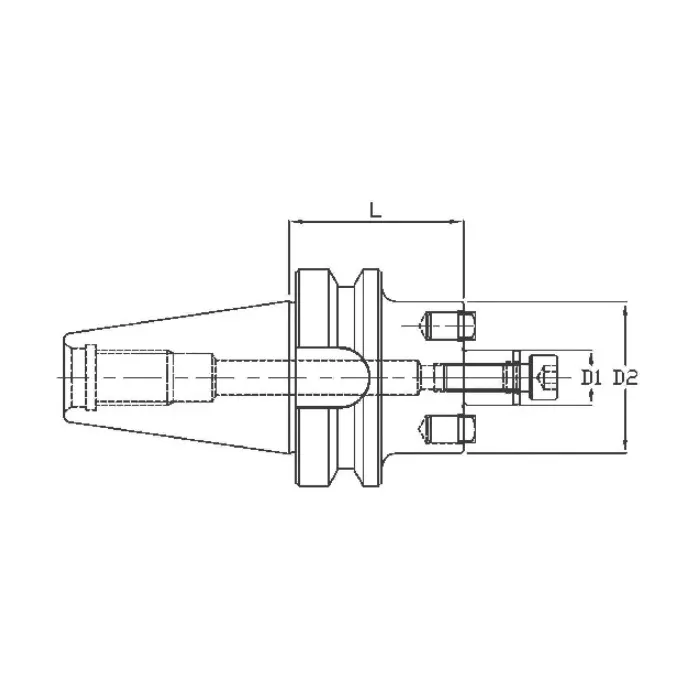 BPT Shell Mill Adapter Metric Type 50 mm Neck Diameter and 160 mm Functional Length, BT40SM22160M