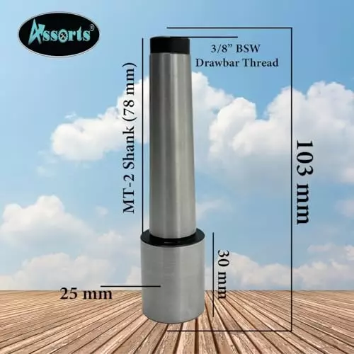 Assorts Re-Machinable Soft Stub Blank Arbor Tool Steel MT2 Shank 3/8x16 TPI
