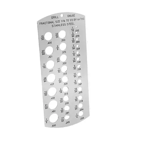 A.D INTERNATIONAL Drill Gauge Stainless Steel Imperial Standard for Measuring Drill Bits from 1/16 inch to 1/2 inch (1.5 mm to 12.7 mm) by 64ths, DW-ANW3-IQEC (Pack of 3)