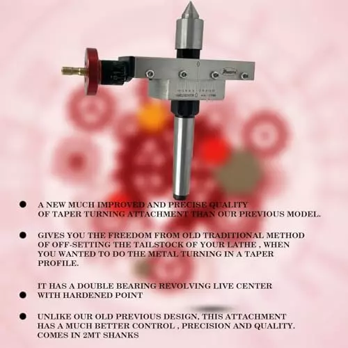 Assorts Improved Tapper Turning Attachment Tool Steel & Cast Iron MT-2 for Lathe Machine