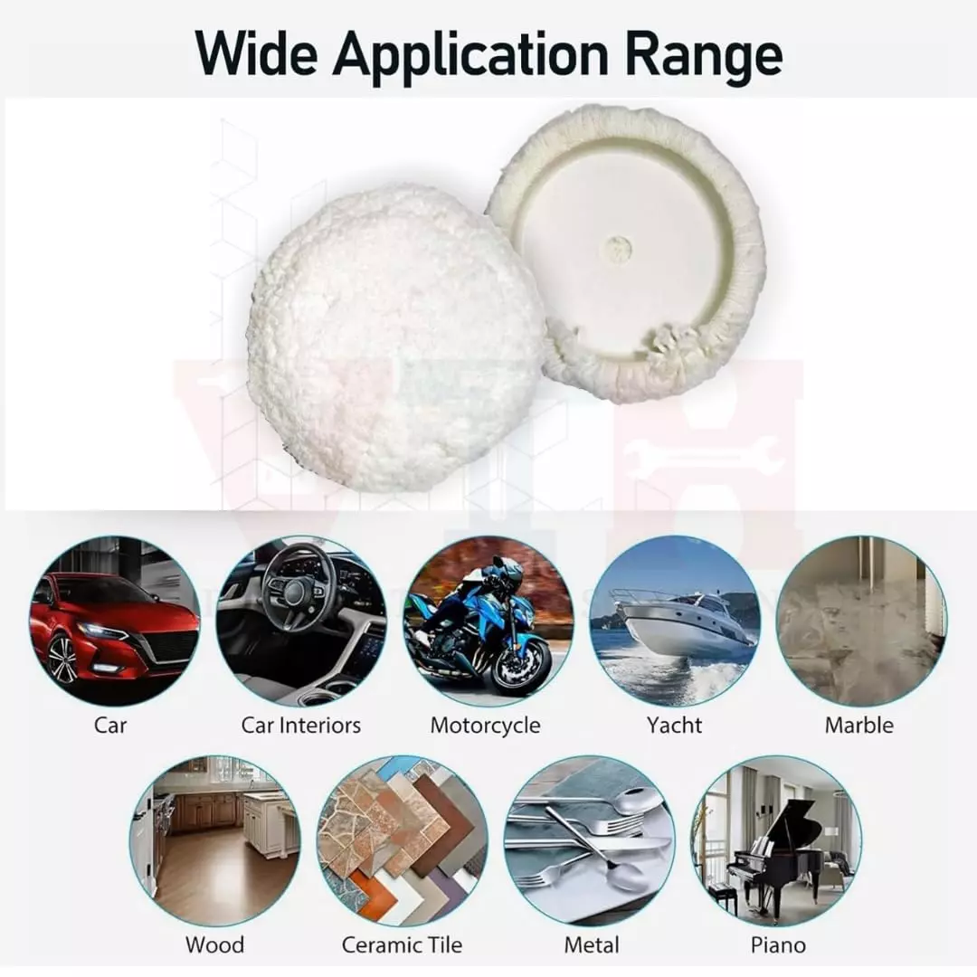 Jawsons Wool Polishing & Buffing Pad 180 mm (7 inch) Soft & Scratch-Free Finish Durable, Washable & Reusable