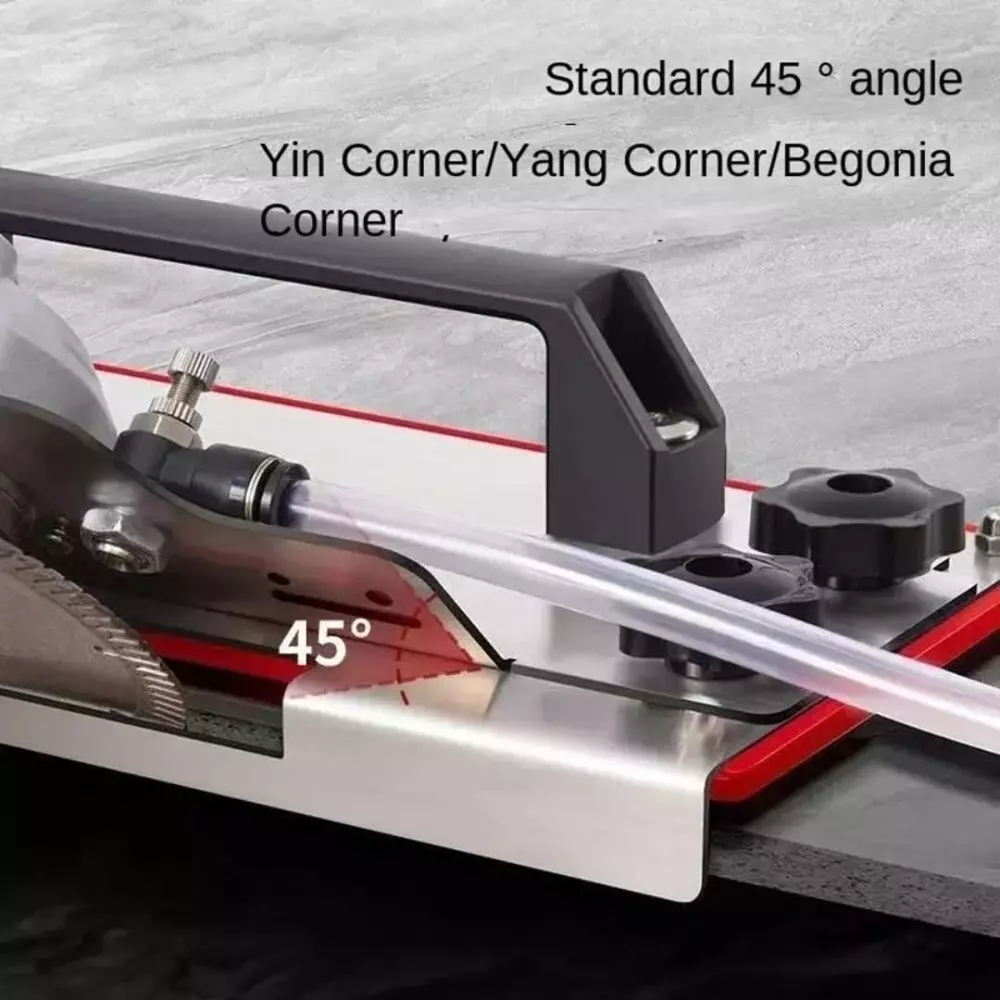 Jawsons Heavy-Duty Tile Chamfering & Cutting Guide 45° Big with Adjustable Depth, Stainless Steel & PP Base