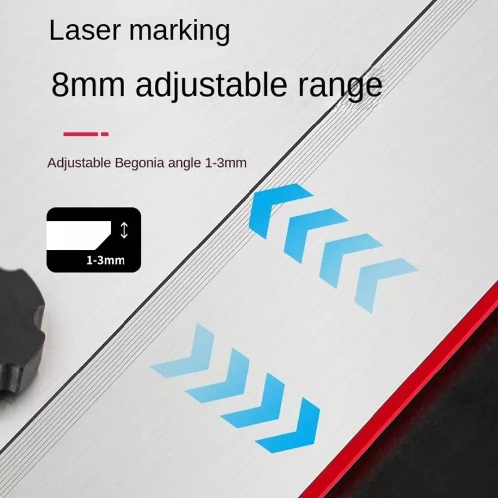 Jawsons Heavy-Duty Tile Chamfering & Cutting Guide 45° Big with Adjustable Depth, Stainless Steel & PP Base