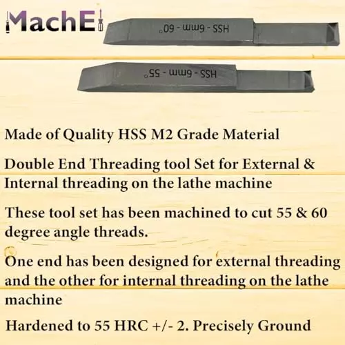 MachEl Double-End HSS Threading Tool Set 6x6 mm Shank (Pack of 2)