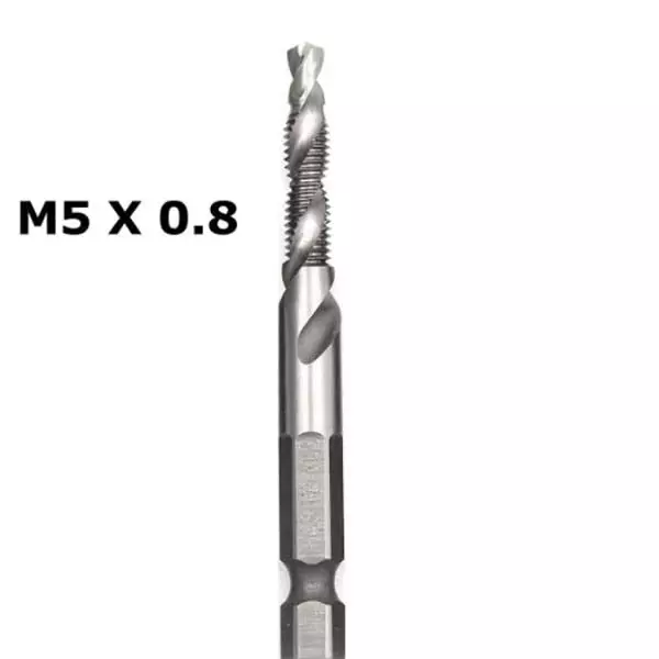 DY TOOLS 6 Pcs Combination Drill and Tap Bit Set High-Speed Steel 1/8-3/8 inch Size with 6.35 mm (1/4 inch) Hex Shank