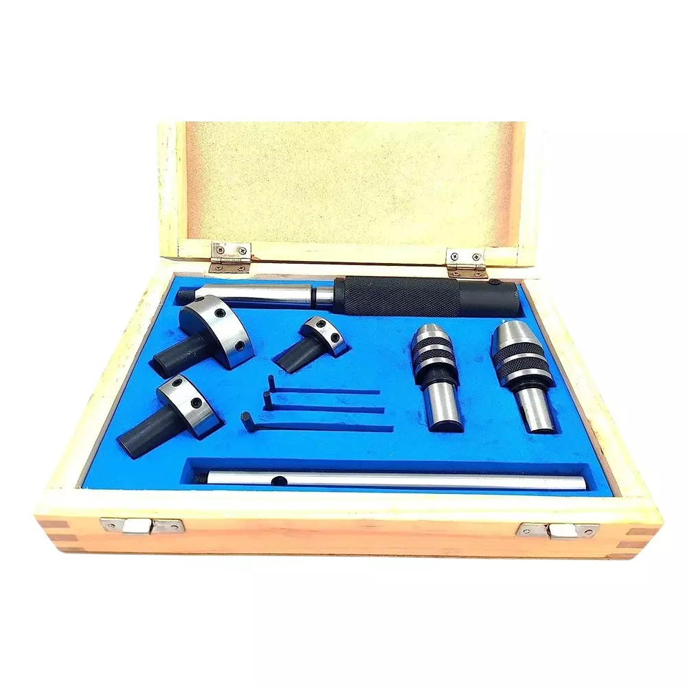 A.D INTERNATIONAL Tailstock Attachment with MT1 Shank, Tool Steel Body for Tapping, Threading on Lathe Machine, 1B-6JAR-2DUO
