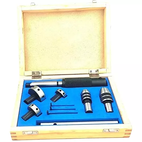 A.D INTERNATIONAL Tailstock Attachment with MT1 Shank, Tool Steel Body for Tapping, Threading on Lathe Machine, 1B-6JAR-2DUO