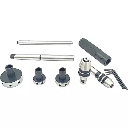 A.D INTERNATIONAL Tailstock Attachment with MT1 Shank, Tool Steel Body for Tapping, Threading on Lathe Machine, 1B-6JAR-2DUO