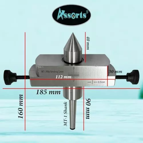 Assorts LATHE'S Tailstock Attachment Tool Steel & Alloy Steel Morse Taper 1MT for Metal-Turning In Taper Profile