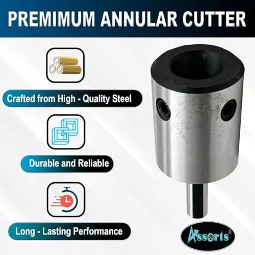 Assorts Annular Cutter Bit Alloy Steel Round Chuck Adapter Female Shank 6.35 mm (3/8 Inch) Thread 3 Jaw
