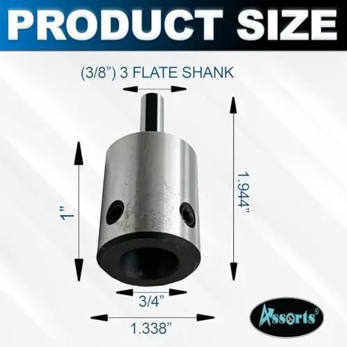 Assorts Annular Cutter Bit Alloy Steel Round Chuck Adapter Female Shank 6.35 mm (3/8 Inch) Thread 3 Jaw