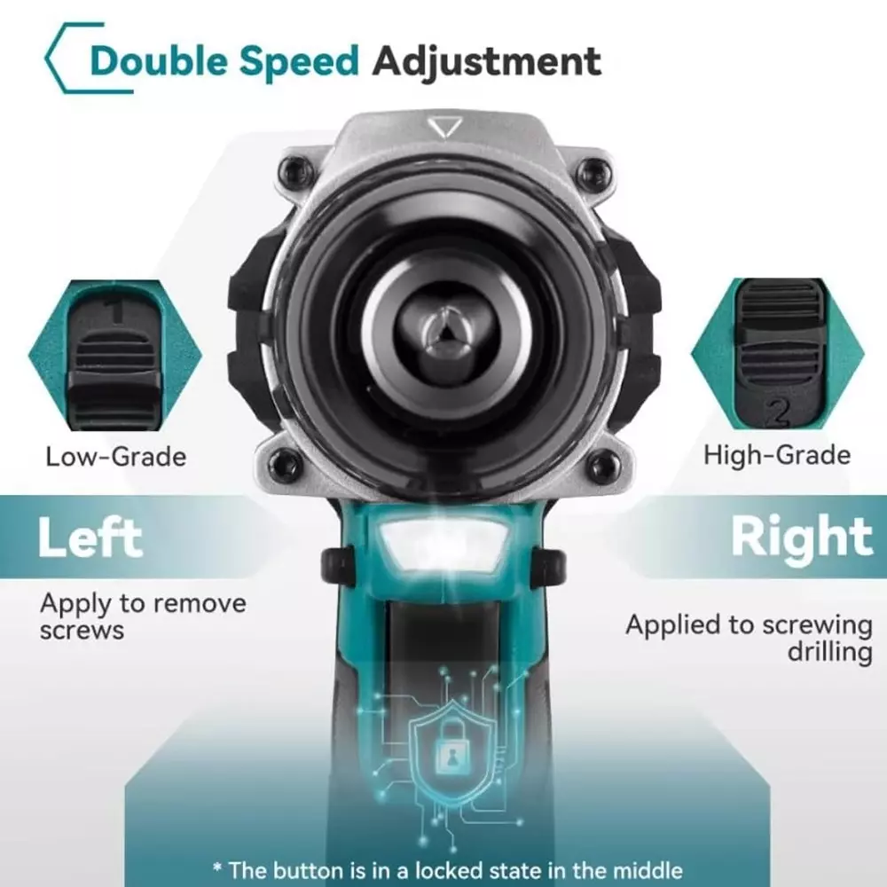 Jawsons Cordless Drill Machine 500 W Brushless Motor 10 mm Chuck Size 2-Speed 20+3 Torque Settings with 2 Battery Charger & 1 Battery