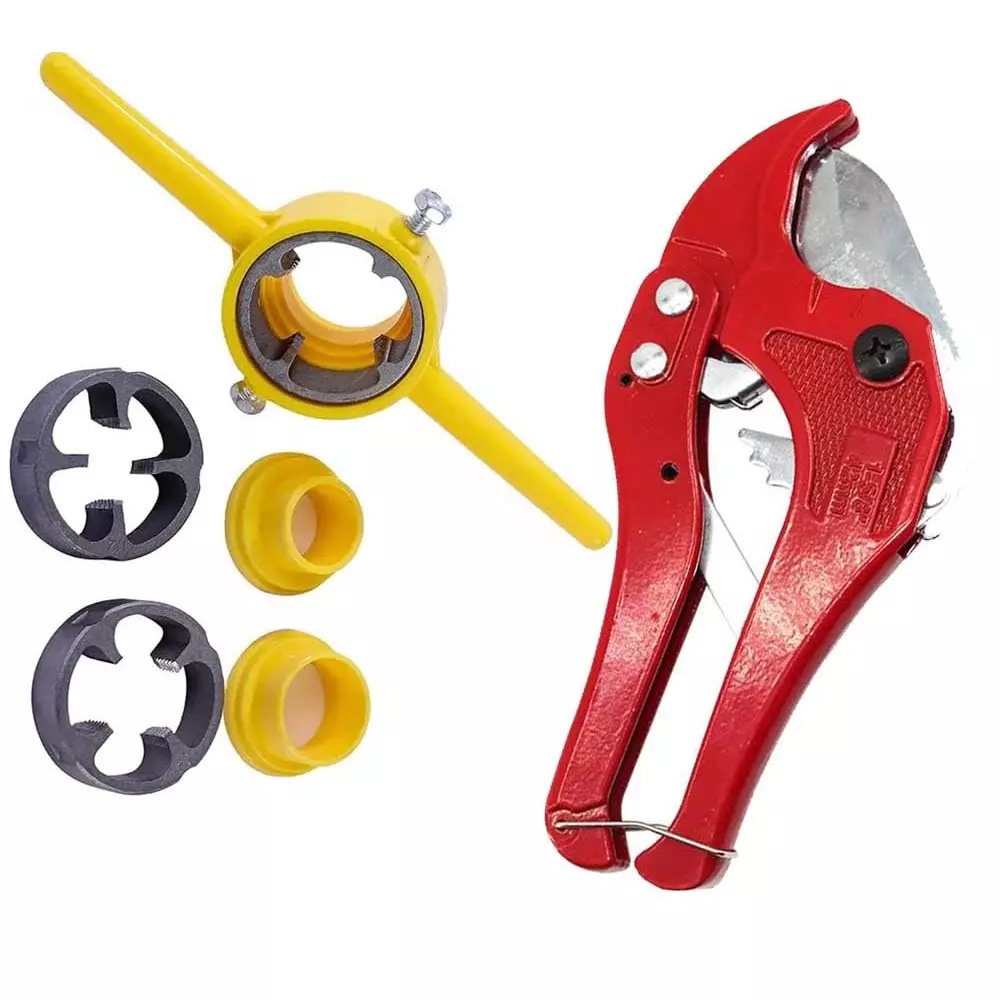 DY TOOLS PVC Thread Maker Tool Set with Automatic Open Plastic PPR Pipe Cutter, 1524