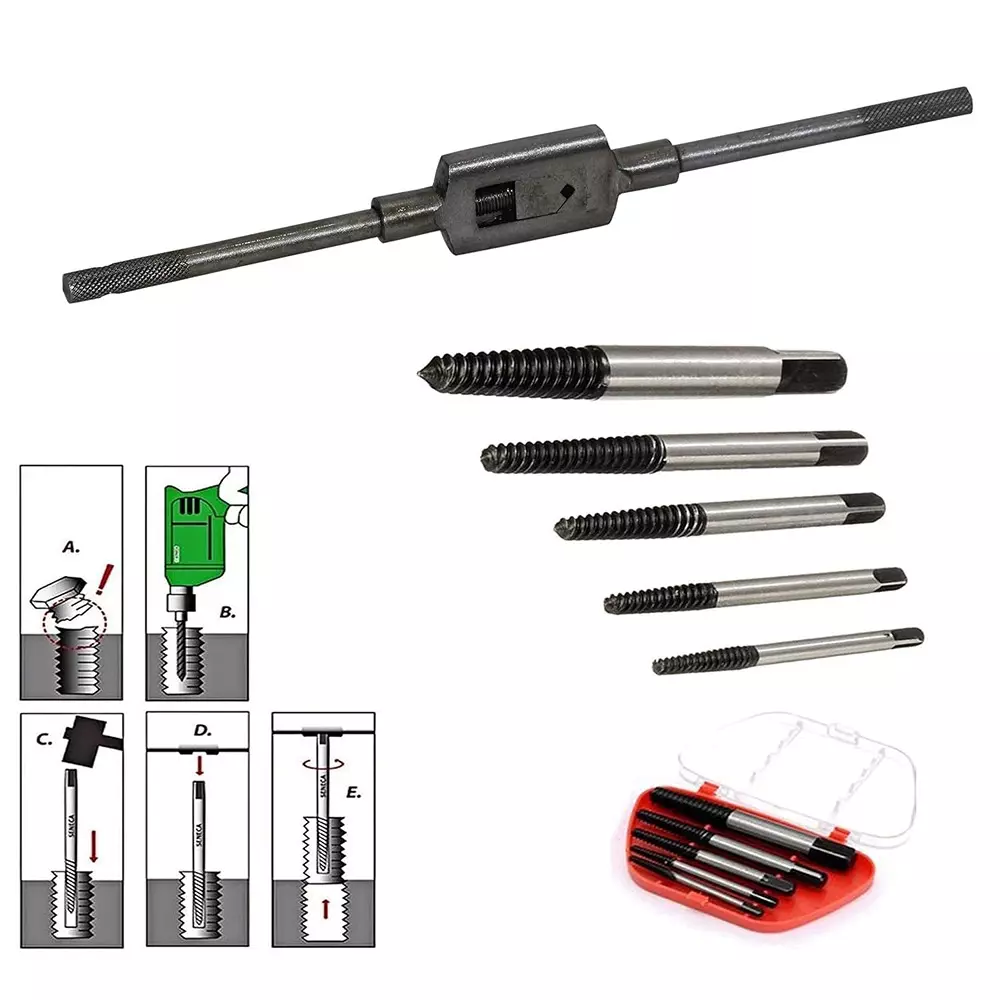 DY TOOLS Broken Screw Extractor Set Carbon Steel with M1-M12 Range Tap Twister & Orange/Transparent Storage Case