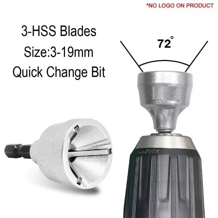 A.D INTERNATIONAL Heavy Duty Deburring Chamfer Tool with Tungsten Carbide Blades Quick-Release Hex Shank for Burr Removal, 1100-CS-174