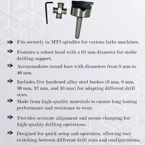 Assorts V-Boring-Adaptor Tool Steel Straight Morse Taper MT2 Shank 40 mm Max Dia
