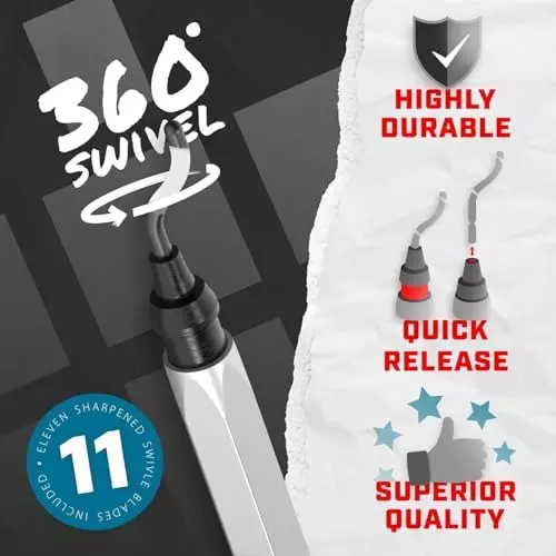 A.D International Deburring Tool With 10 HSS Swivel Blades Reamer for Metal, Plastic, Resin, Copper, PVC, and 3D Printed Parts, ‎100-CS-190