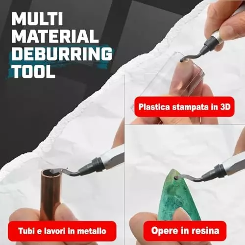 A.D International Deburring Tool With 10 HSS Swivel Blades Reamer for Metal, Plastic, Resin, Copper, PVC, and 3D Printed Parts, ‎100-CS-190