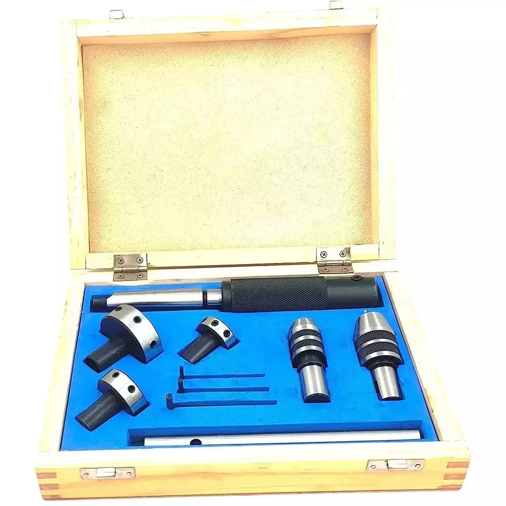 Buyohlic International Tailstock Attachment with MT3 Shank, Tool Steel Body for Tapping, Threading on Lathe Machine, 5R-XARE-JL6B