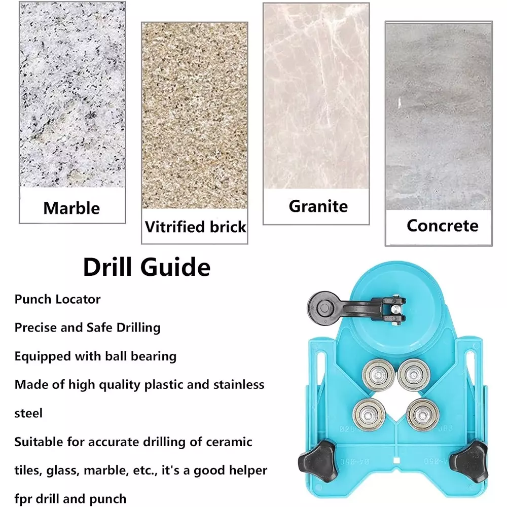 Jawsons Adjustable Drill Positioner High Quality Plastic & Stainless Steel with 4 Ball Bearings
